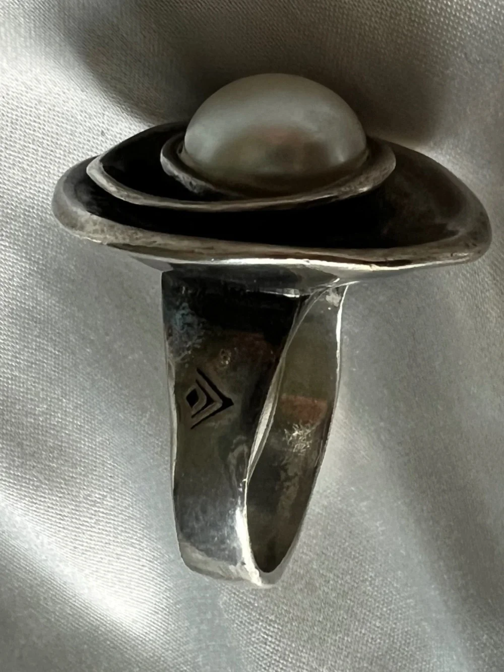 Silpada Sterling and Pearl Flower Ring